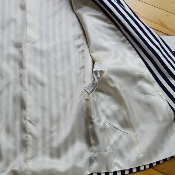 ZARA Striped Blazer Jacket Coat Lined 3/4 Sleeve Womens Size XS NWT - Picture 9 of 13